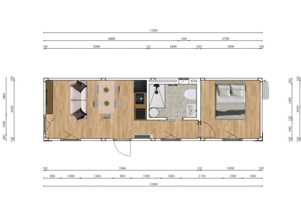 Nieuwe moderne woonunit / tiny house volledig uitgerust, Doe-het-zelf en Bouw, Containers, Ophalen