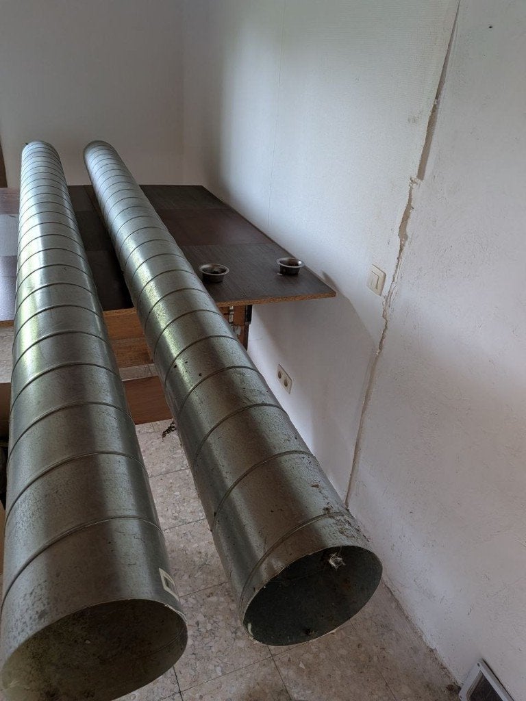 Lot ventilation Spiro Ø 200mm + chapeau toit + fix + rails, Enlèvement, Neuf, Ventilateur et Extracteur