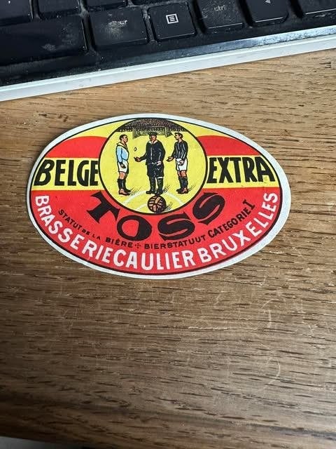 étiquette de bière belge extra brasserie Caulier Bruxelles, Enlèvement ou Envoi, Neuf, Autres types, Autres marques