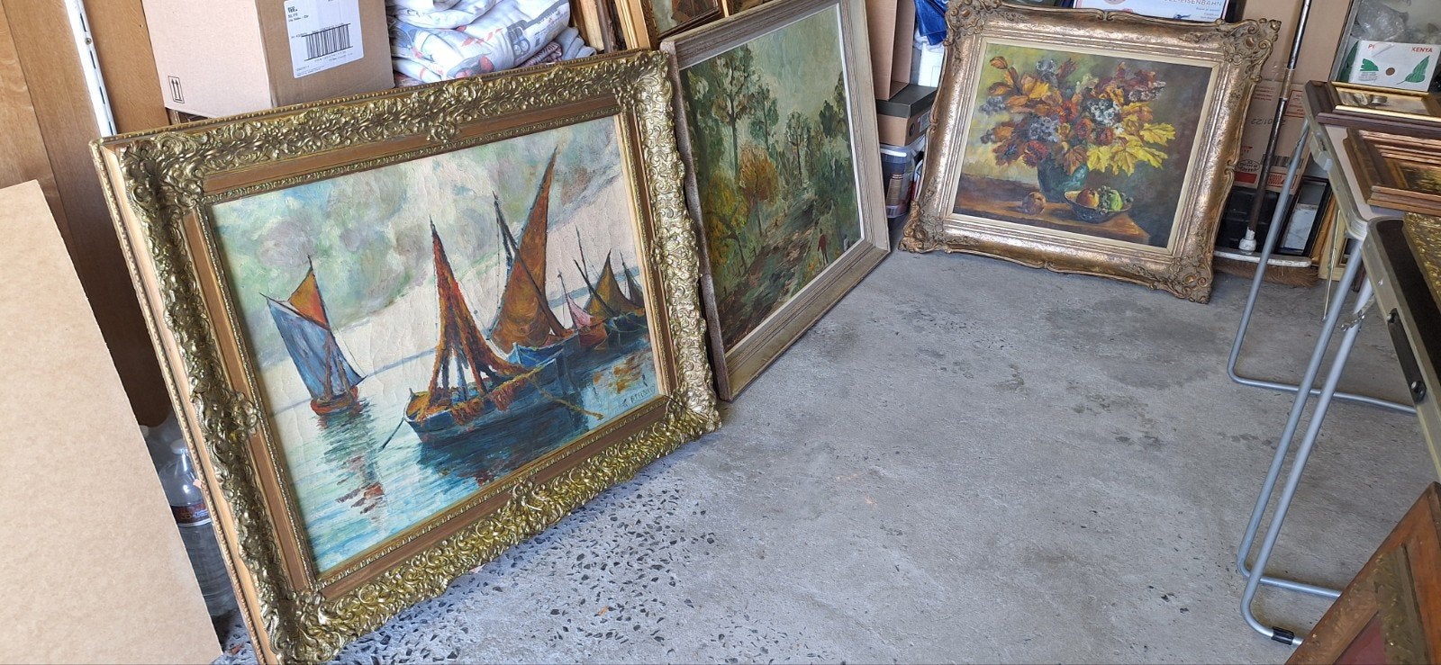Lot de peintures antiquité brocante, Enlèvement