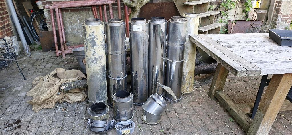 Dubbelwandige inox schouw, Ophalen, Gebruikt