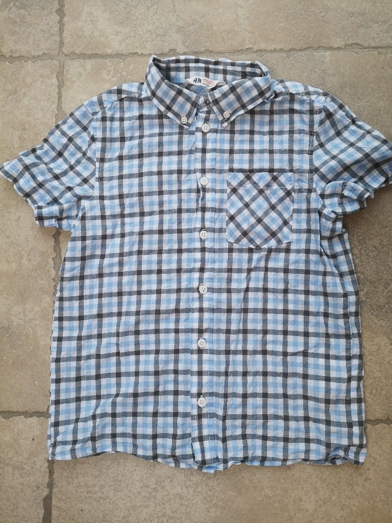 Stoere ruitjes hemd mt 146 (zie foto's), Enfants & Bébés, Vêtements enfant | Taille 146, Garçon, Enlèvement ou Envoi, Comme neuf