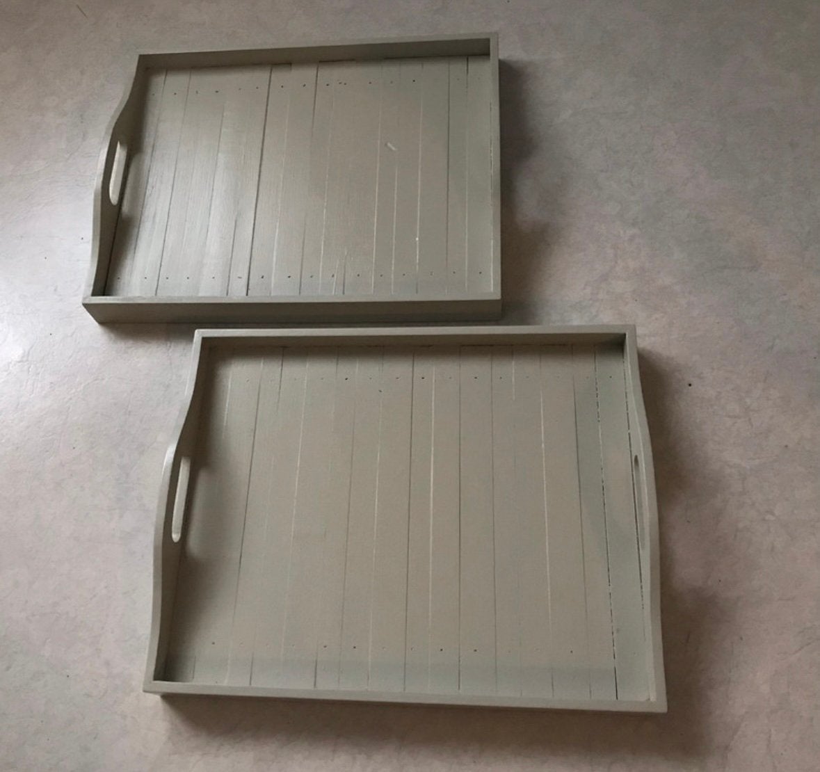 2 Houten Dienbladen, Ophalen of Verzenden, Zo goed als nieuw, Rechthoekig, Hout