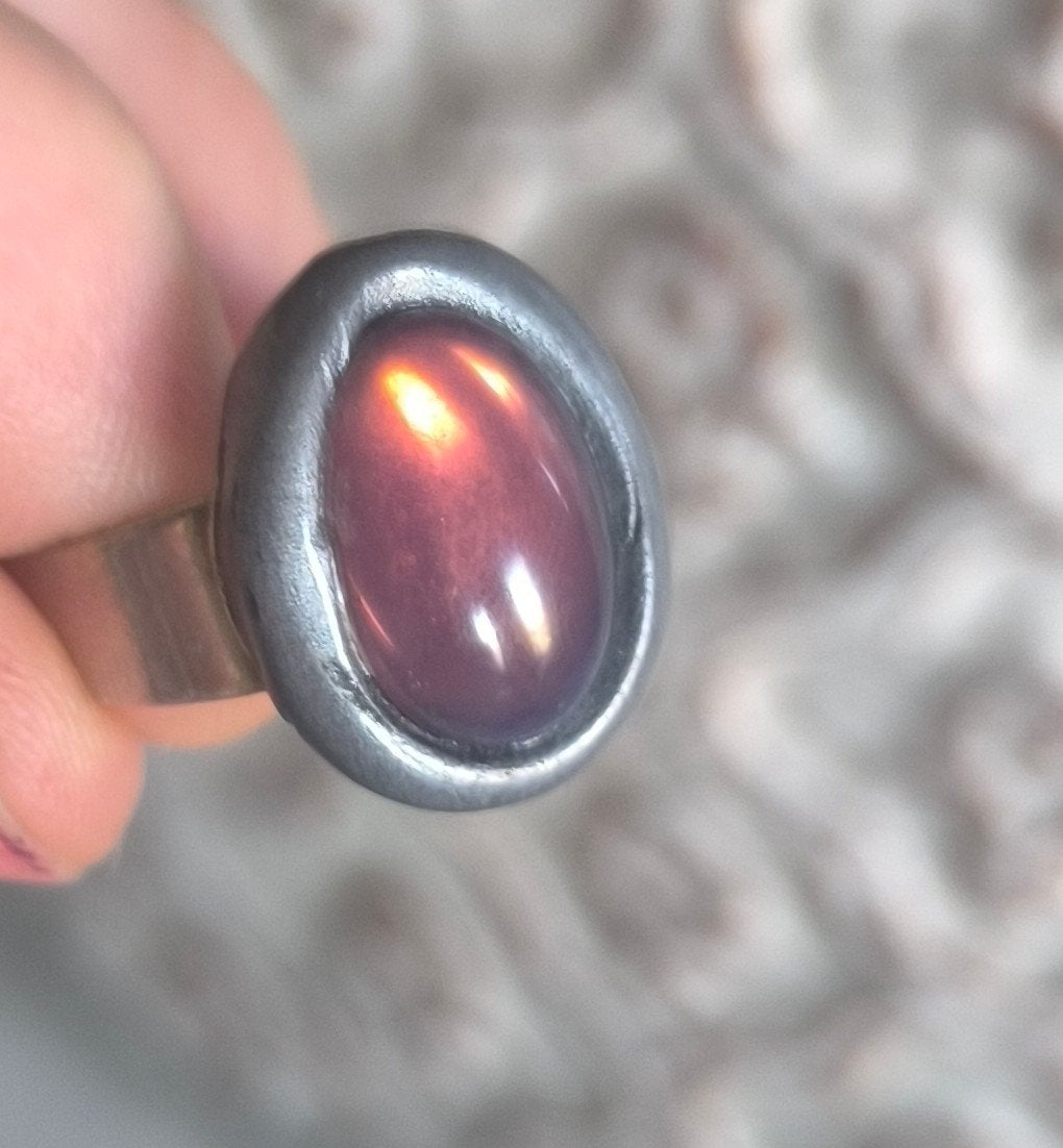 Ring aanpasbaar, Gebruikt, IJzer of Staal, Ophalen of Verzenden, Met edelsteen