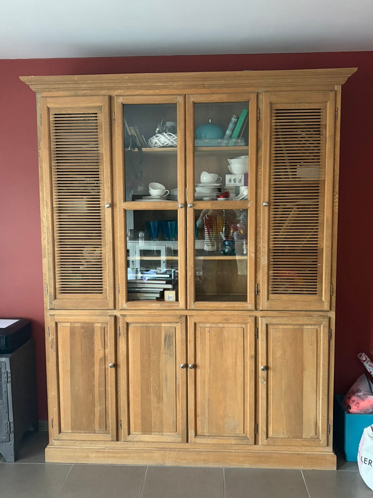 Massief eikenhouten dressoir, Huis en Inrichting, Ophalen, Gebruikt, 200 cm of meer, 150 tot 200 cm