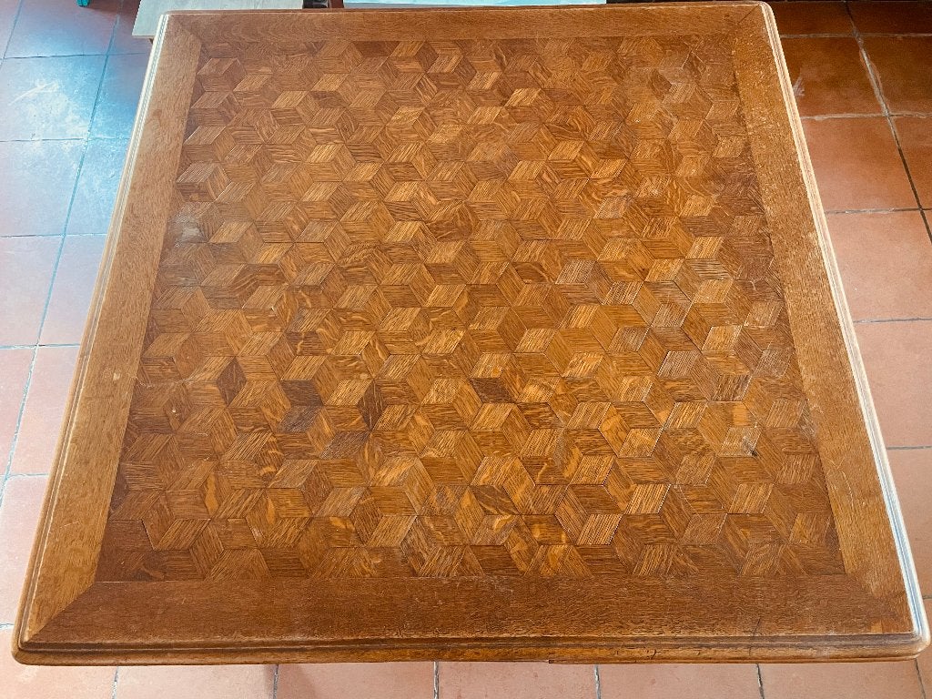 Table en bois avec marqueterie + allonges, Maison & Meubles, Enlèvement, Bois avec marqueterie