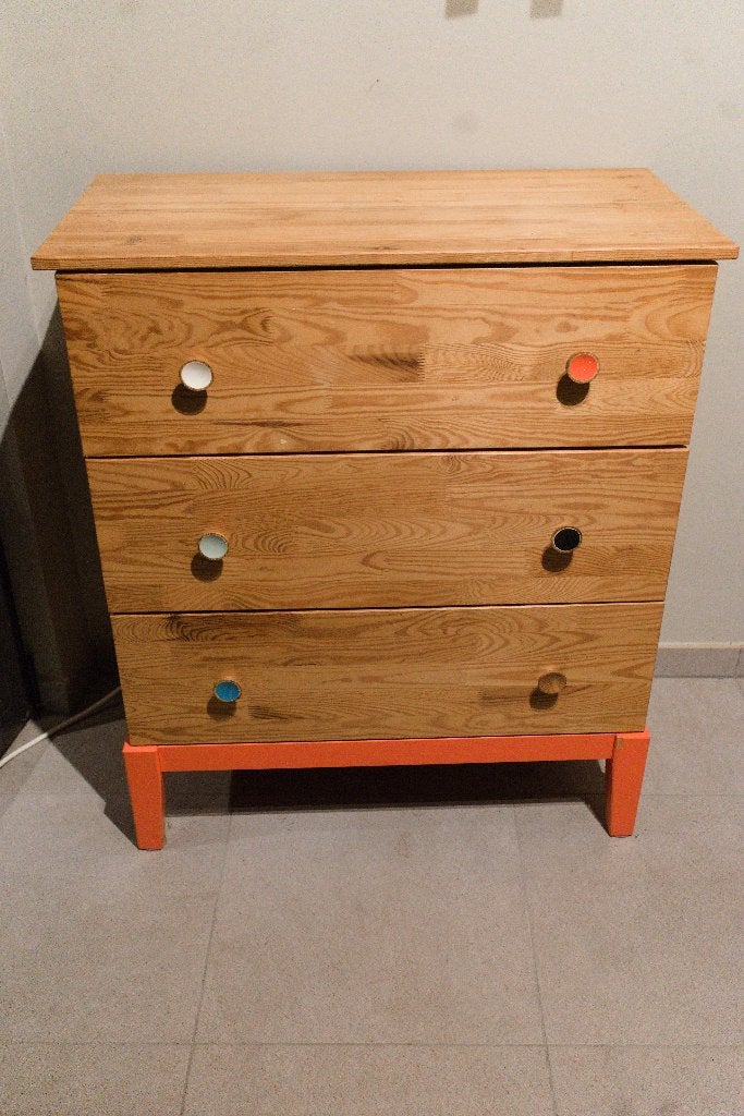 Twee massief houten ladekastjes, Ophalen, Zo goed als nieuw, 75 tot 100 cm, Minder dan 50 cm