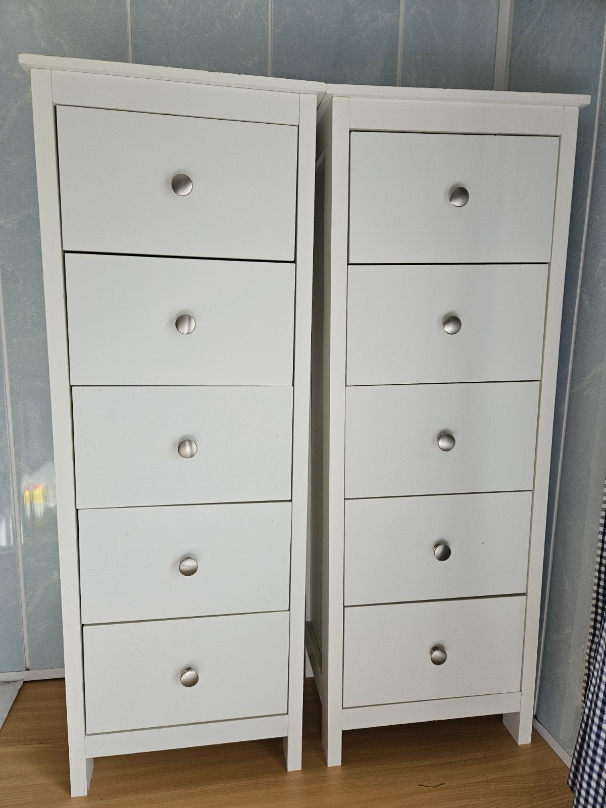 witte houten ladekastjes, Huis en Inrichting, Ophalen, Minder dan 50 cm, 5 laden of meer, Zo goed als nieuw