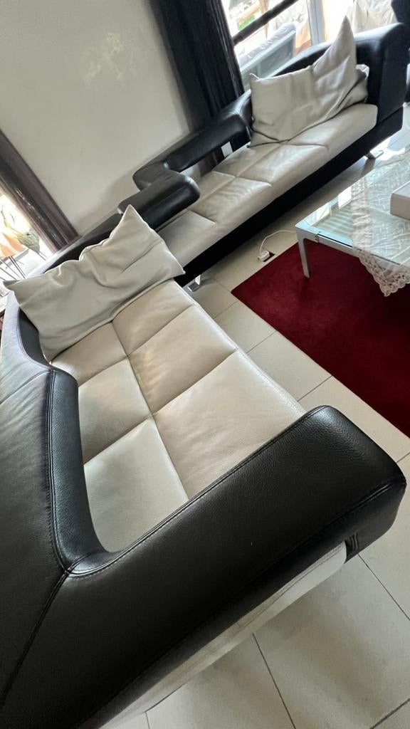 FORMENTI hoekbank in Italiaans design van leer, Ophalen, 250 tot 300 cm, Gebruikt, 75 tot 100 cm