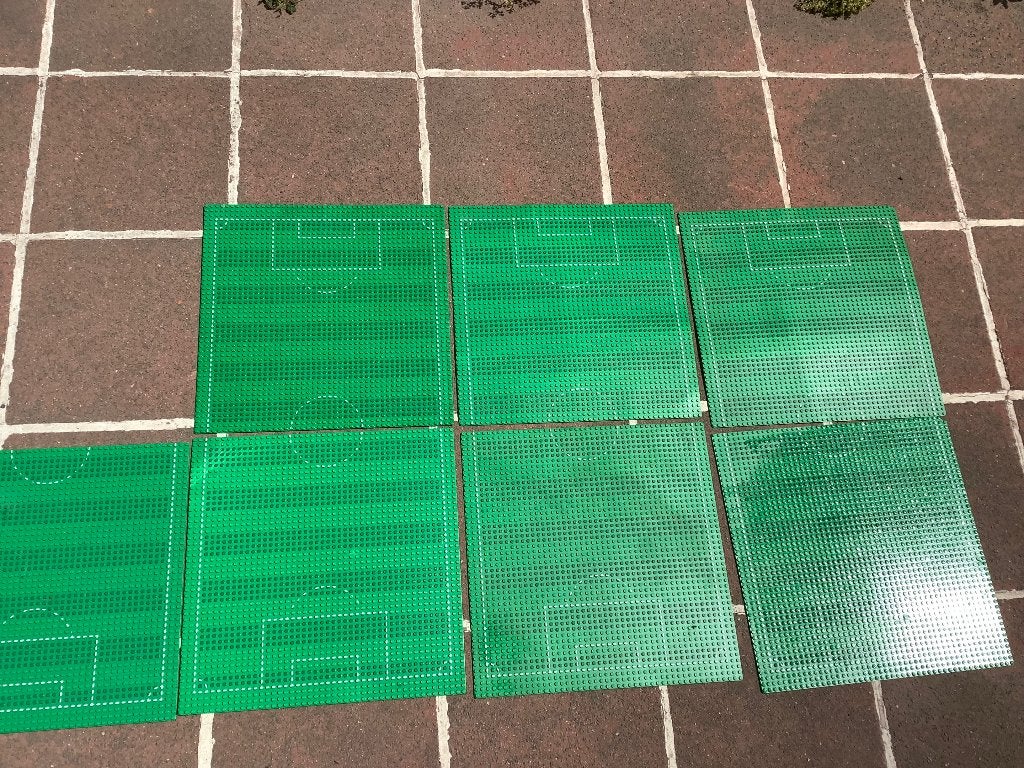 Lego basisplaat voetbal 7 stuks, Ophalen of Verzenden, Gebruikt, Grondplaat, Lego