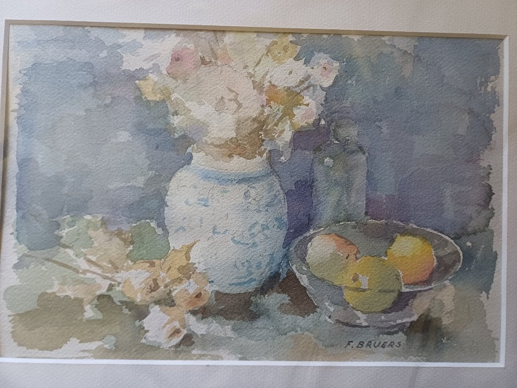 6 aquarellen Frans Bruers,  niet ingelijst, nieuw., Ophalen, Olieverf, Bloemen