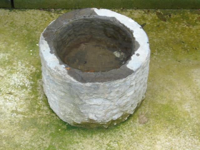 plantenbak, ronde blauwe stenen bak, goede keuze!, Tuin en Terras, Ophalen, Steen, Rond, Zo goed als nieuw