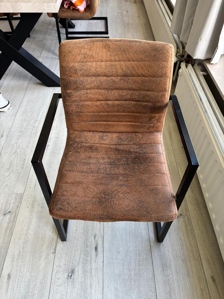 Eettafel stoelen, Huis en Inrichting, Stoelen, Ophalen, Zo goed als nieuw, Bruin, Vijf, Zes of meer stoelen