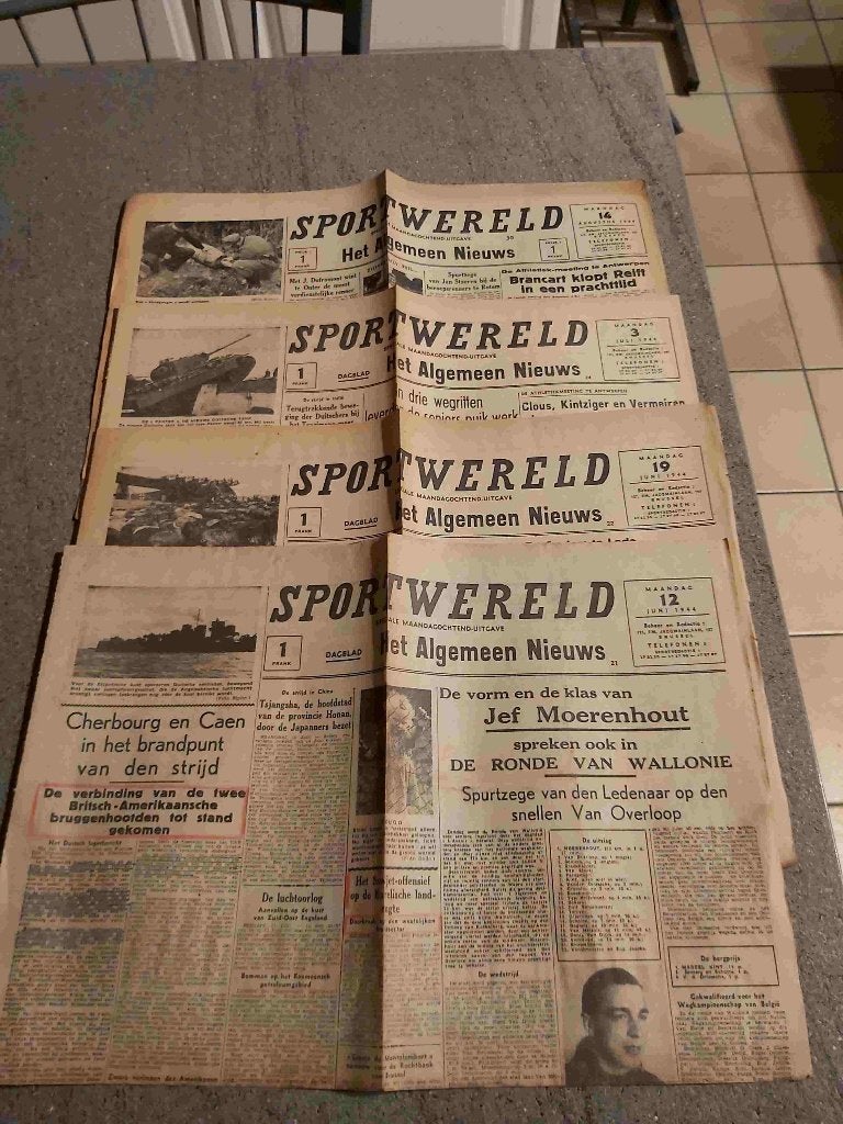 Oorlog Bezetting Krant Sport Wielrennen Voetbal 1944 VNV, Collections, Revues, Journaux & Coupures, Envoi, 1940 à 1960, Journal