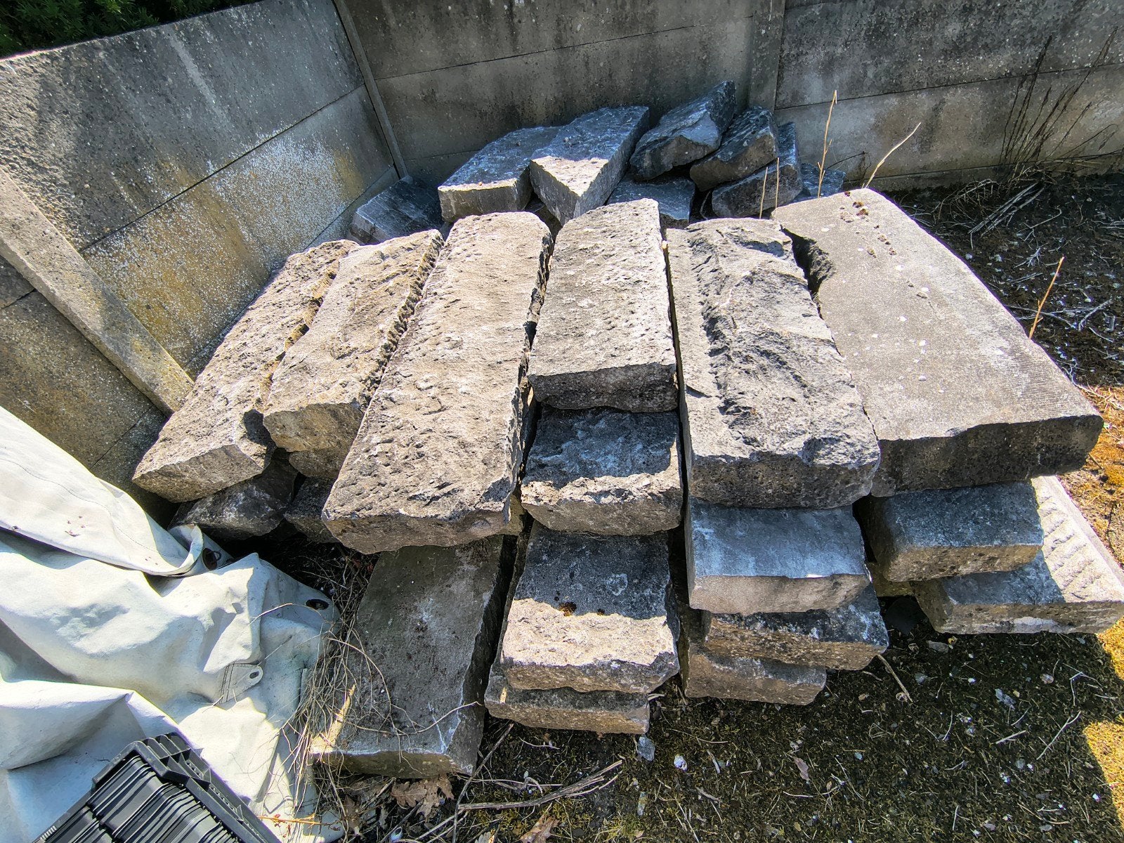 Blauwe steen borduurs , boordstenen, Ophalen