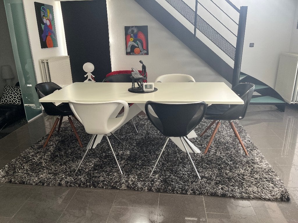 2 Moderne Tapijten Hoogpolig Modern zwart/wit/grijs, Huis en Inrichting, Ophalen, 200 cm of meer, Zo goed als nieuw, 200 cm of meer