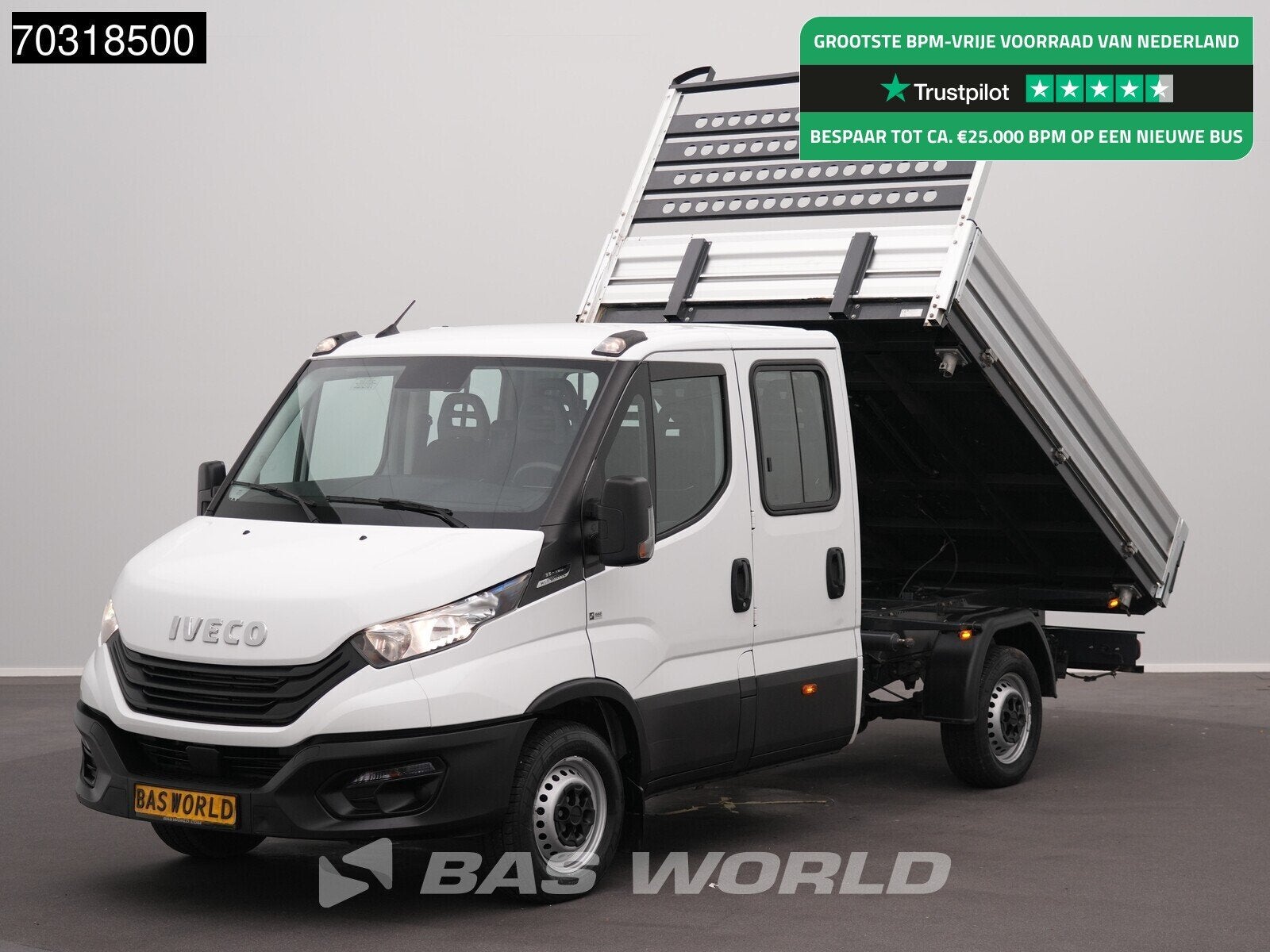 Iveco Daily 35S16 Automaat Driezijdige Kipper Dubbel Cabine, Autos, Camionnettes & Utilitaires, Achat, Euro 6, Entreprise, Automatique