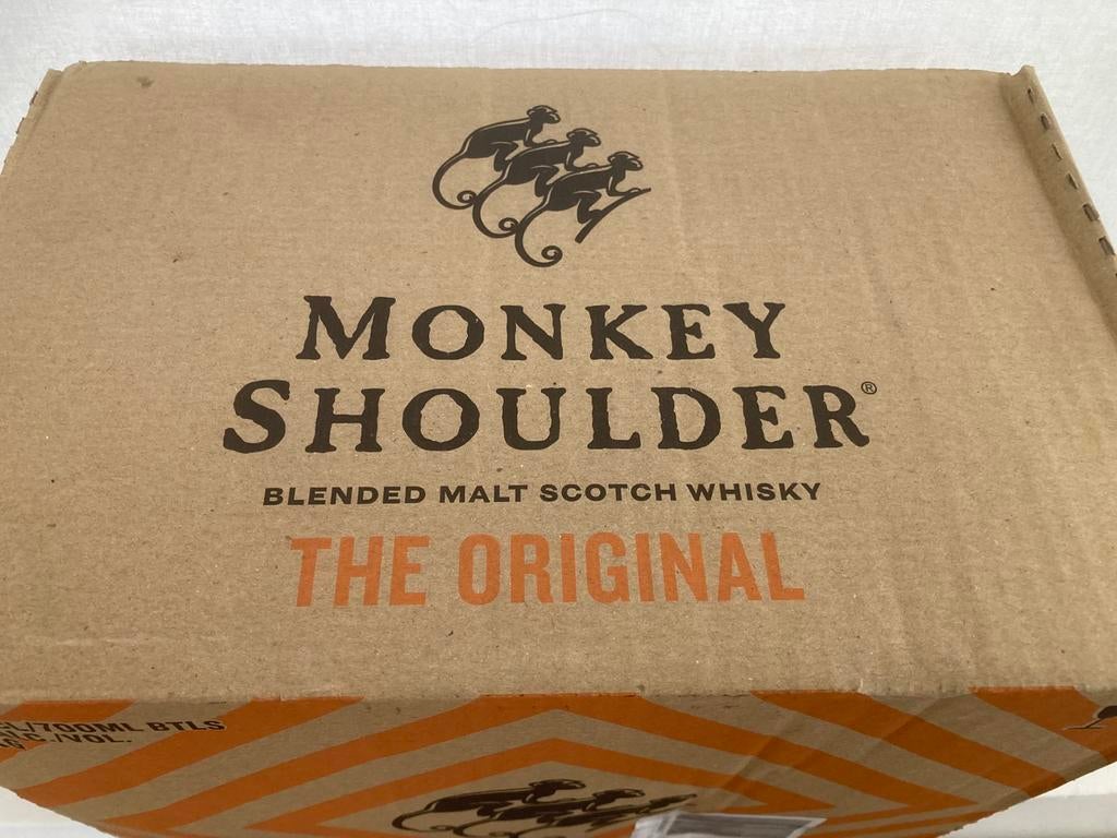Doos 6bts Monkey Shoulder „The Original”, Verzamelen, Ophalen of Verzenden, Zo goed als nieuw