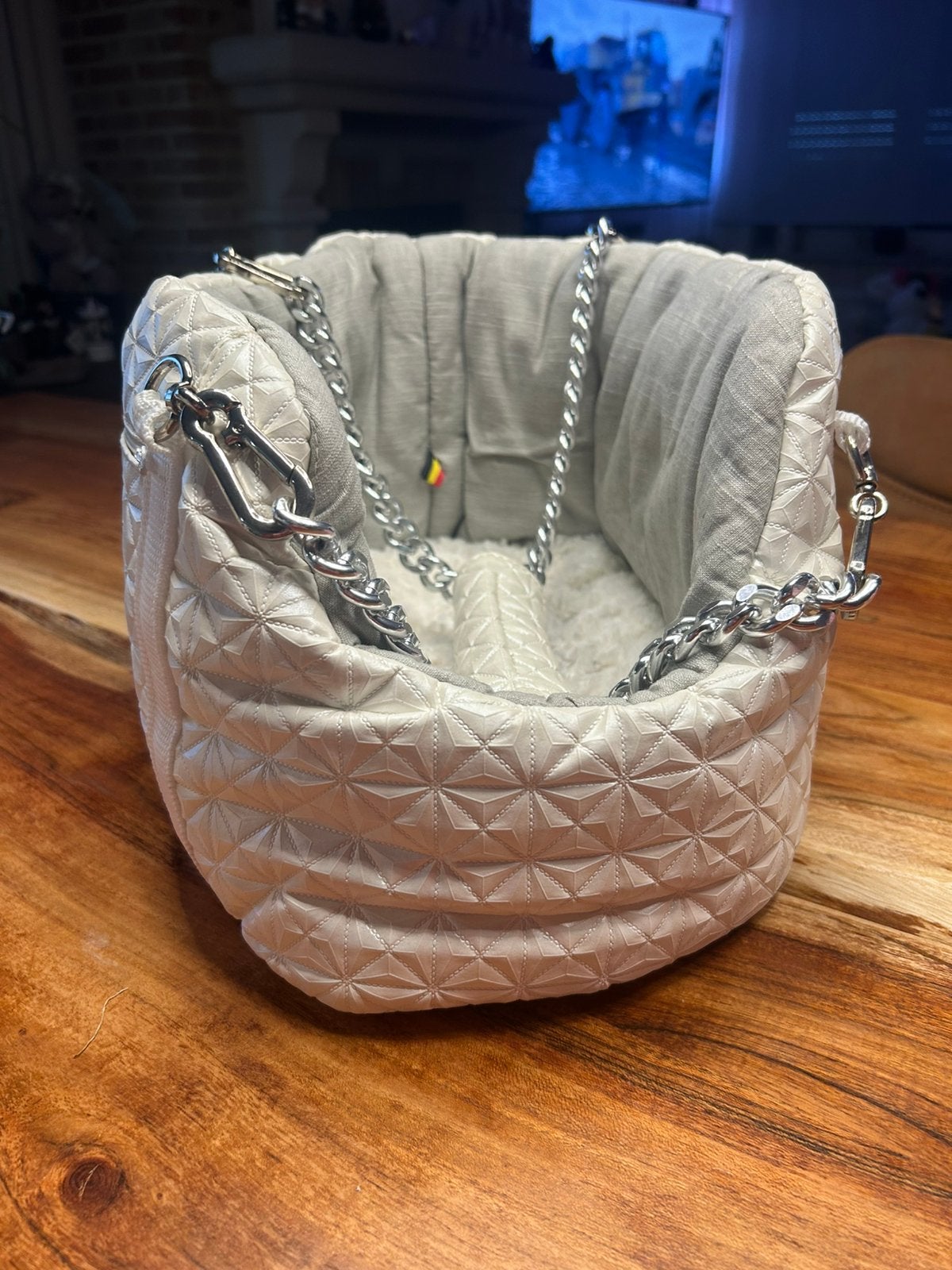 Sac de transport pour chien/panier de voyage — blanc, Animaux & Accessoires, Paniers pour chiens, Enlèvement ou Envoi