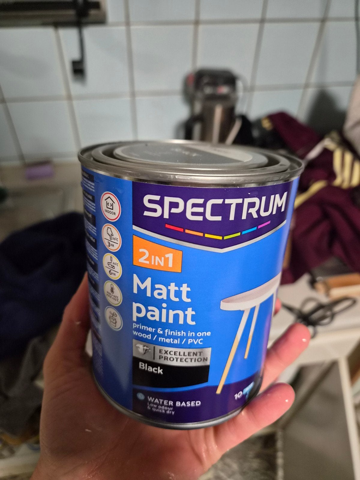 Peinture noire mate Spectrum 750 ml
Nouveau pot non ouvert, Bricolage & Construction, Neuf, Moins de 5 litres, Enlèvement ou Envoi