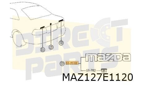 Mazda 626 embleem tekst ''Mazda'' achter Origineel! GE4T5171, Auto-onderdelen, -, Verzenden, -, Nieuw
