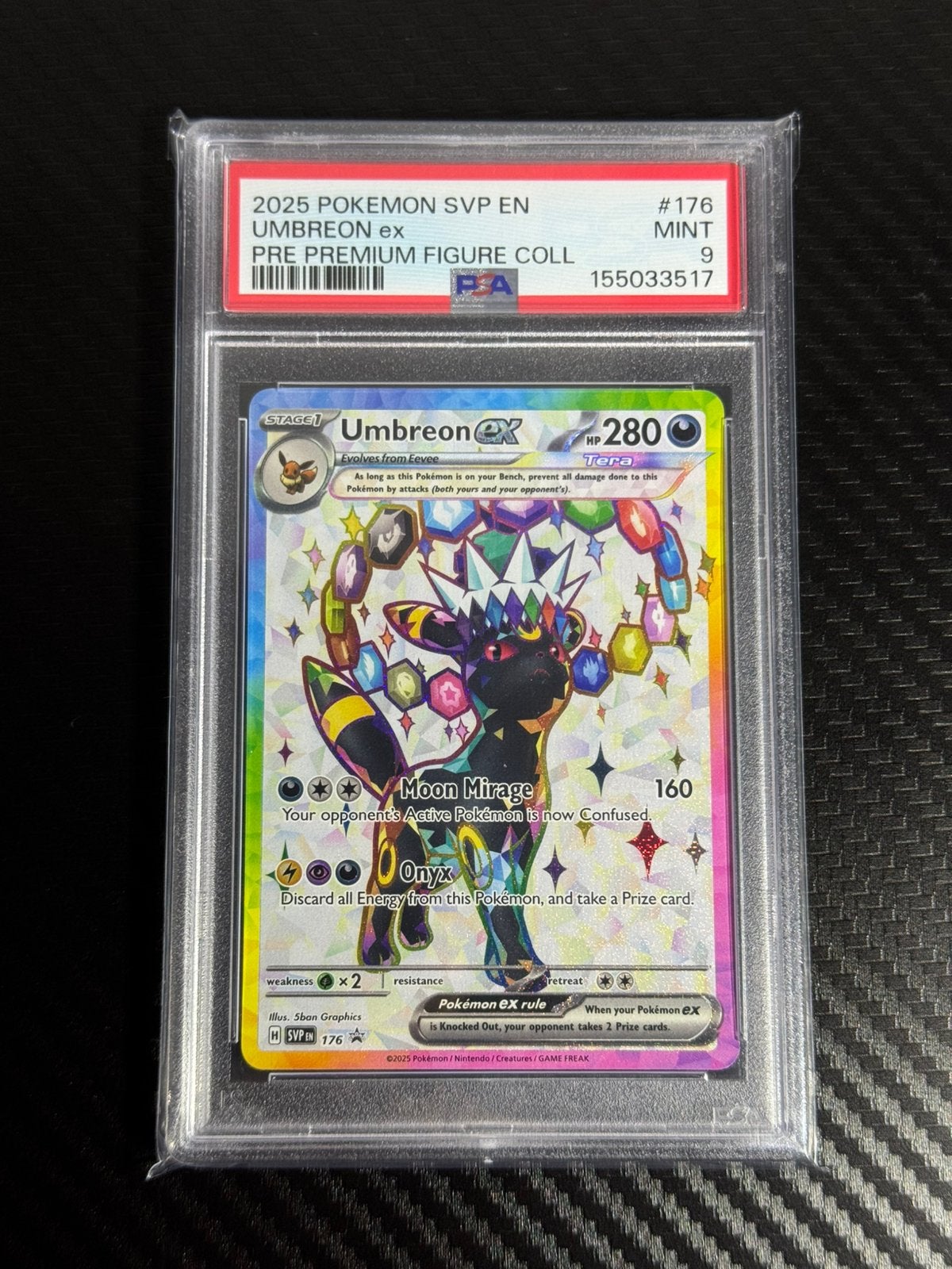 Umbreon ex | PSA 9 | Darkness | Holo | Promo | 2025 | #176, Ophalen of Verzenden, Nieuw, Losse kaart, Foil