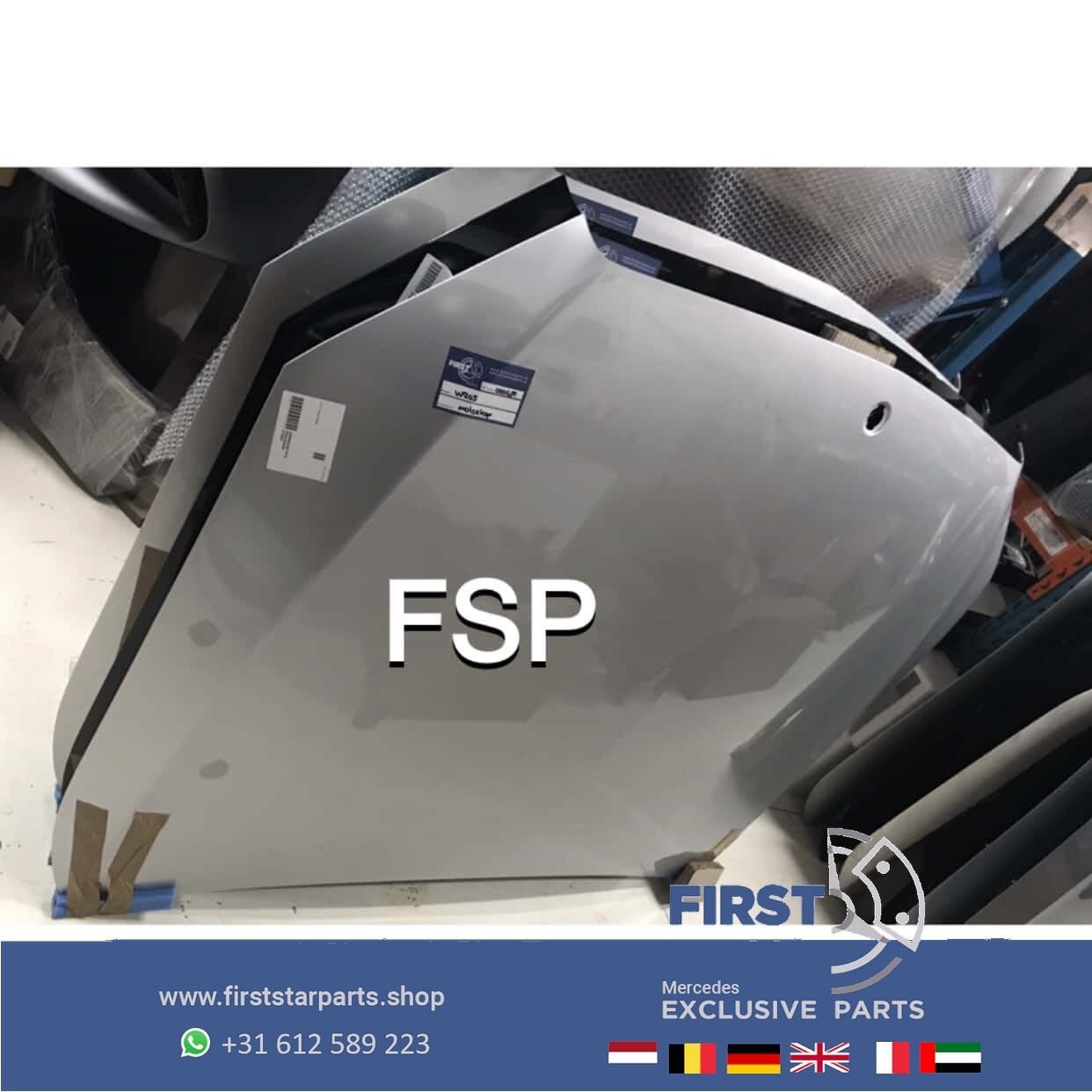 Mercedes C Klasse W205 MOTORKAP ORIGINEEL 2014-2020 GRIJS, Utilisé, -, Capot moteur, Avant
