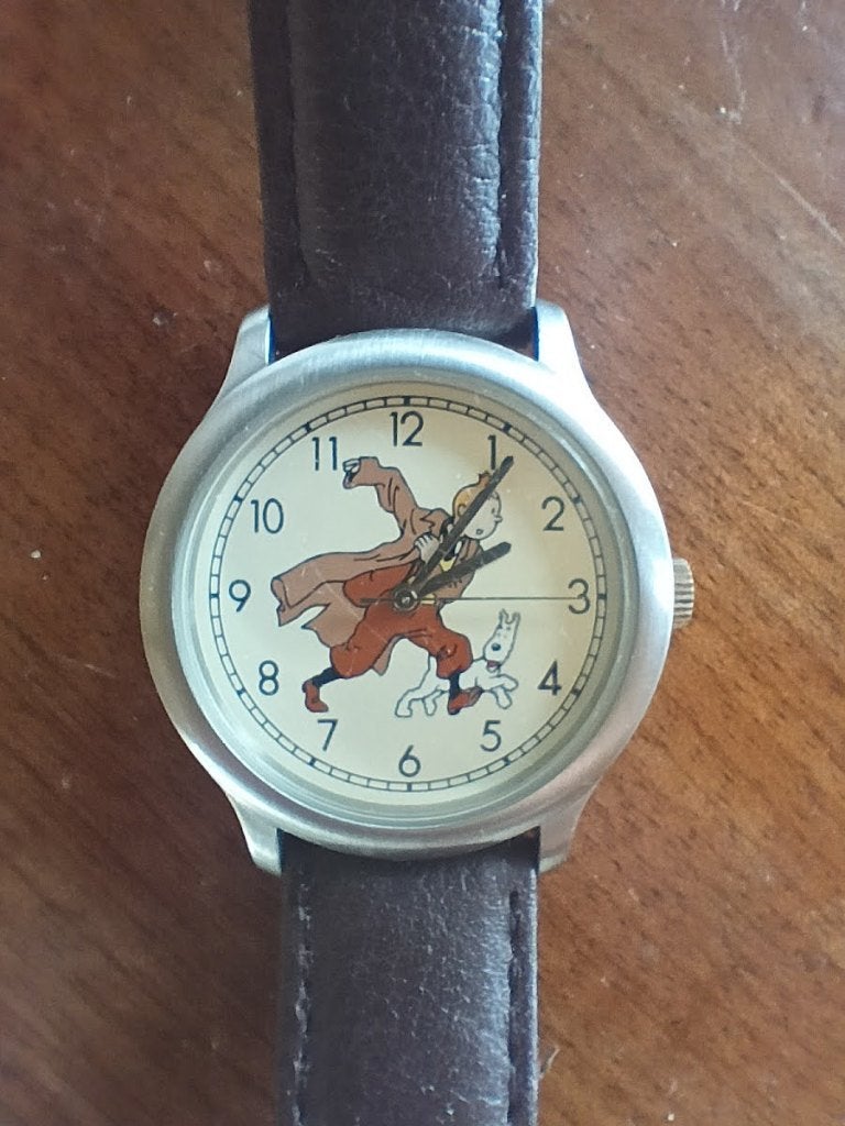 Montre Tintin pour homme, Enlèvement ou Envoi, Comme neuf, Montre-bracelet, Cuir