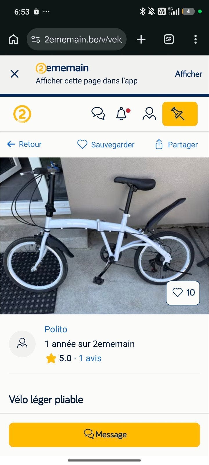 vélo pliable, Enlèvement ou Envoi