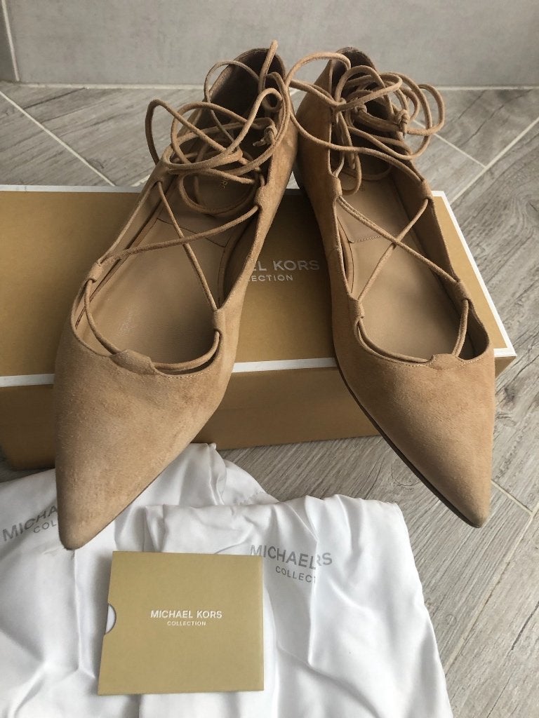 Michael Kors Collection Kallie ballerina’s 38, Enlèvement ou Envoi, Beige, Comme neuf, Ballerines