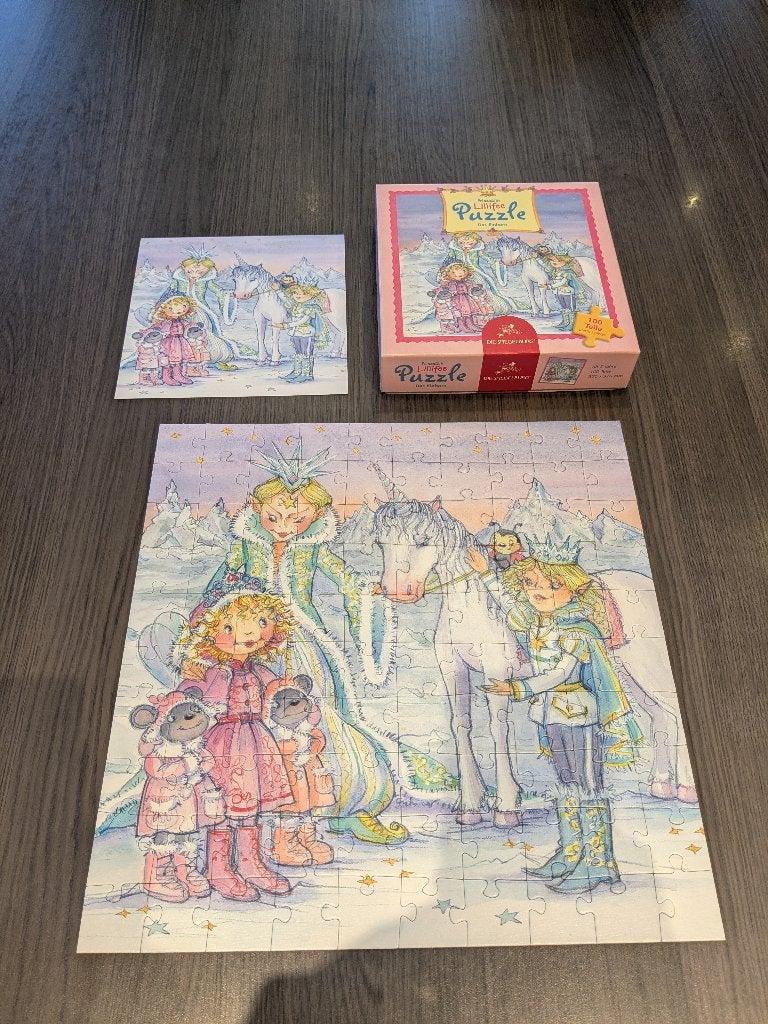 Speelgoed - puzzel - lillyfee - die spiegelburg, Ophalen of Verzenden, Meer dan 50 stukjes, Gebruikt