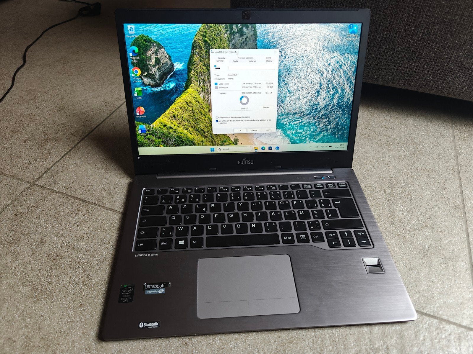 Fujitsu i7 10gb 256gb ssd Windows 11 Office, Ophalen of Verzenden, Azerty, SSD