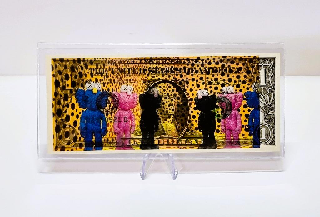 Kusama Yayoi - KAWS - Death NYC 1 Dollar - Pop art -A/P, Antiek en Kunst, Kunst | Litho's en Zeefdrukken, Ophalen of Verzenden