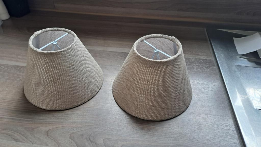 2x lampenkap beige,diam.16, hoogte 10 cm, Enlèvement ou Envoi, Beige