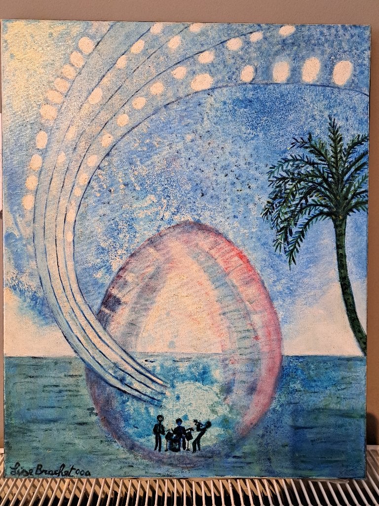 Tableau Huile sur toile de Lise Brachet, Peinture à l'huile, Enlèvement, Signé, Maritime / eau