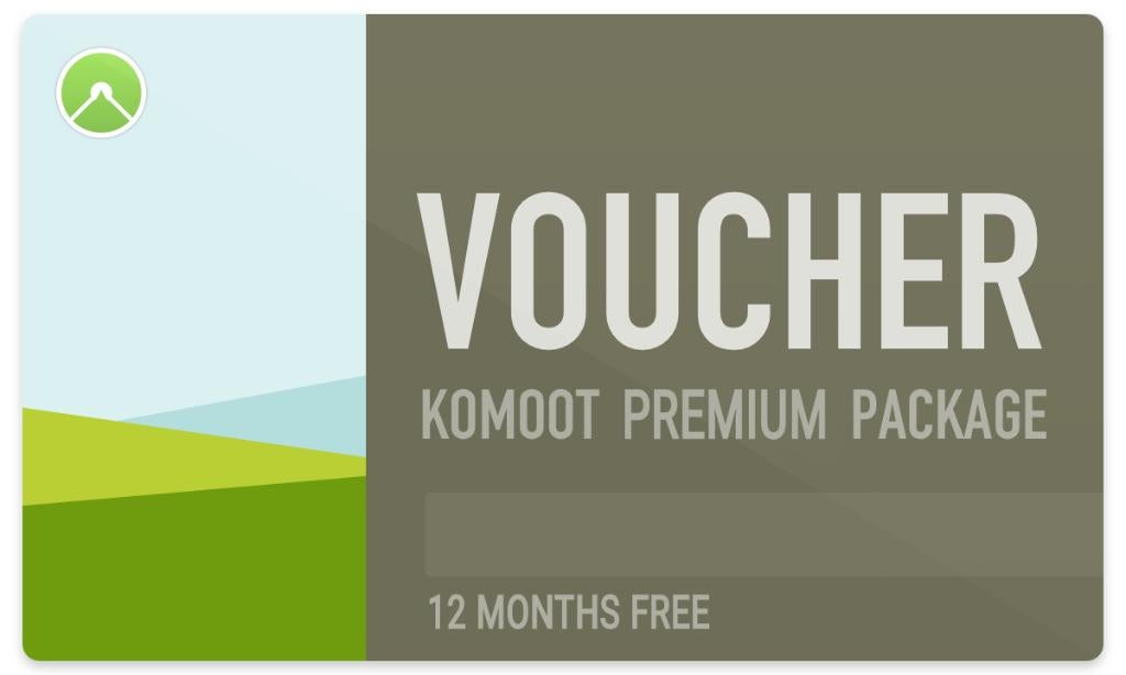 VOUCHER KOMOOT PREMIUM 12 maanden incl wereld (RPR 59,99), Tickets en Kaartjes, Kortingen en Cadeaubonnen, Eén persoon, Cadeaubon