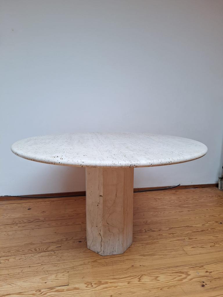Superbe table en travertin, Maison & Meubles, Enlèvement, Comme neuf