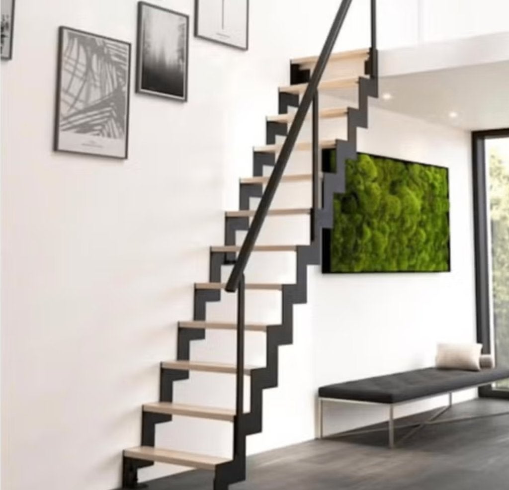 design trap Steel look Trap plaatsbesparend, Doe-het-zelf en Bouw, Ophalen, Gebruikt, Trap
