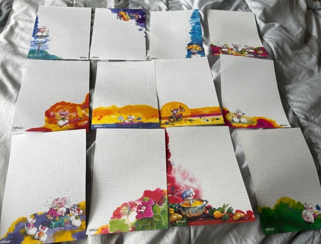 Pakket witte blaadjes diddl, Verzamelen, Ophalen, Diddl, Gebruikt, Papier, Kaart of Schrift