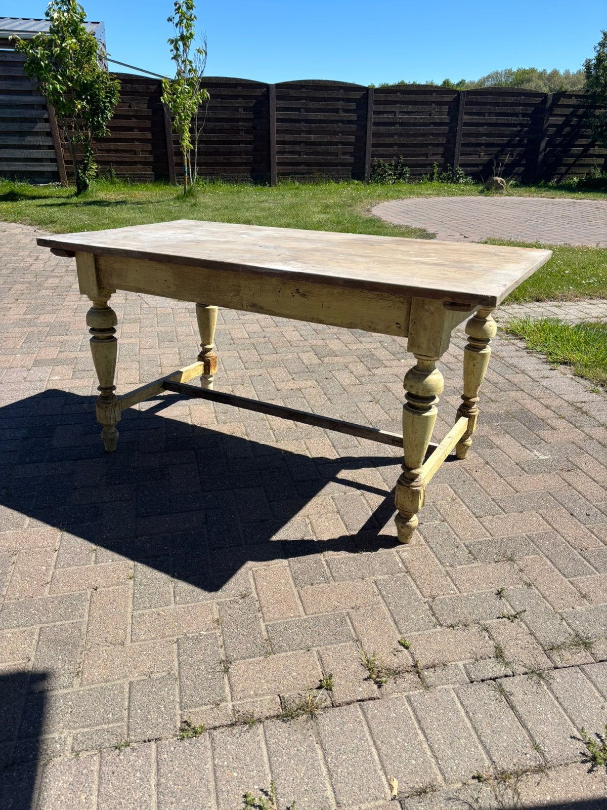 Houten tafel - landelijk, Ophalen, Gebruikt