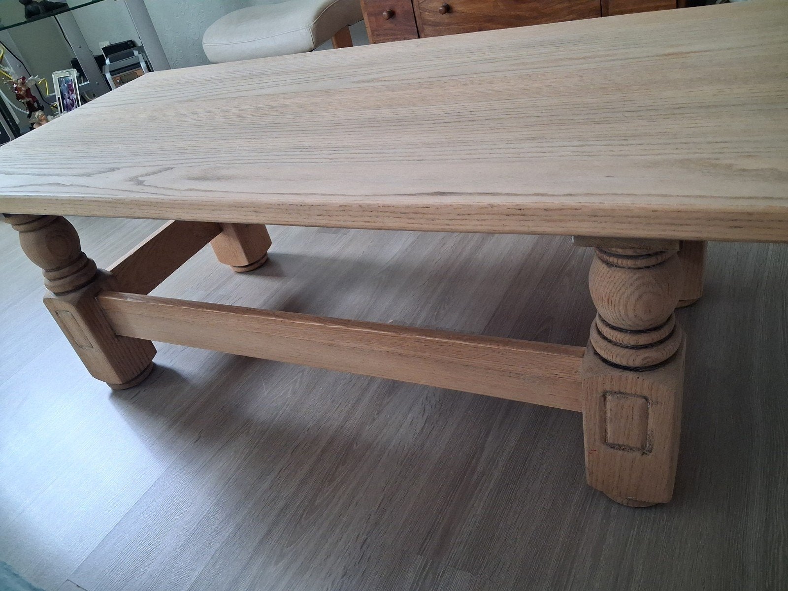 eiken salontafel L130cm x br60cm x h47cm, Maison & Meubles, Tables | Tables de salon, 100 à 150 cm, Klassieke, Comme neuf, Enlèvement