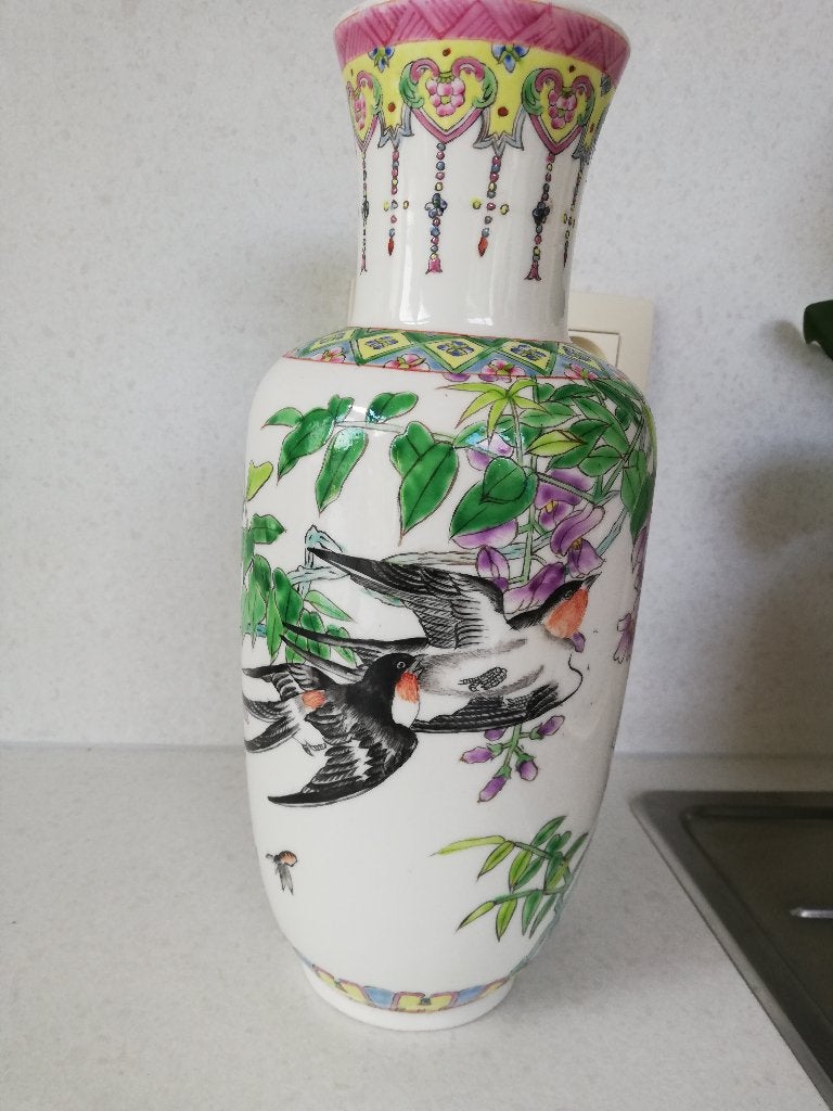 chineese vaas zwaluwen, Antiek en Kunst, Ophalen