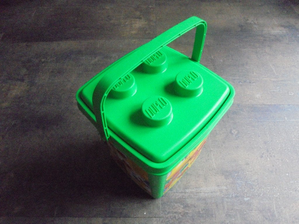 Lego Storage Box with Handle (zie foto's), Enlèvement ou Envoi, Utilisé, Lego