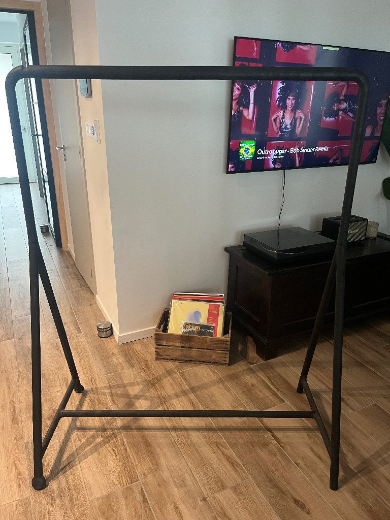 IKEA TURBO clothes rack, in/outdoor 117x59x148 cm black, Ophalen, Met wielen, Gebruikt