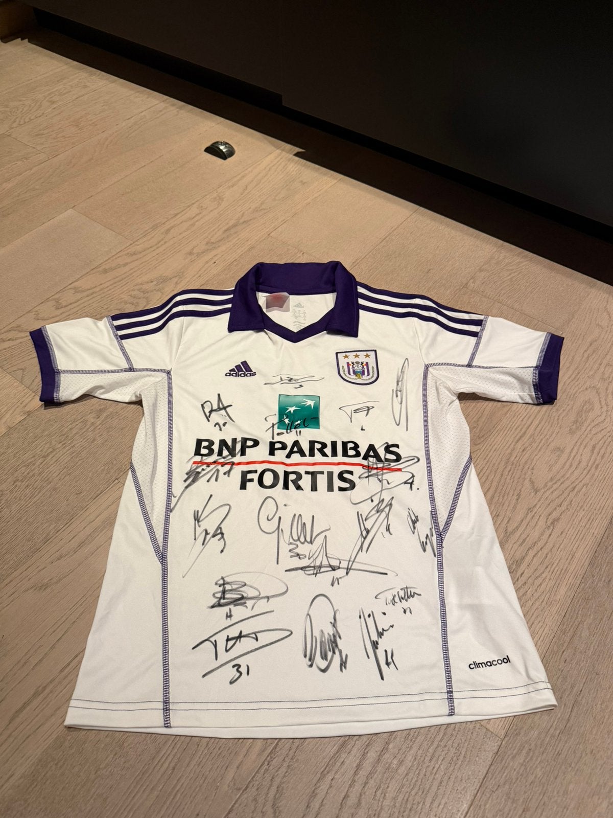 Maillot de football d'Anderlecht dédicacé 2013/2014, Taille XS ou plus petite, Enlèvement, Neuf, Maillot