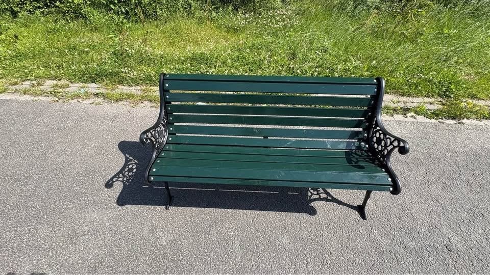 Gietijzer tuinbankje, Tuin en Terras, Tuinbanken, Ophalen, Gebruikt, Hout