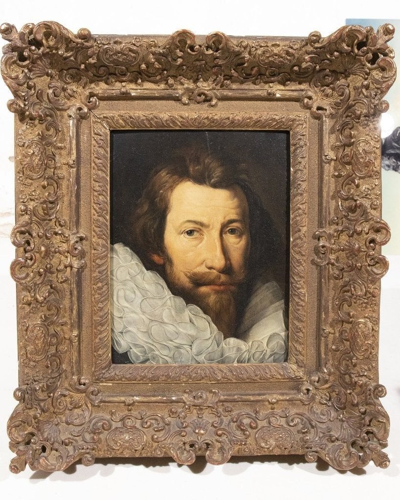 Cirkel Jan van Ravesteyn, portret bebaarde man 17e eeuw, Ophalen, Paneel, Portret of Personen, Oud hollands