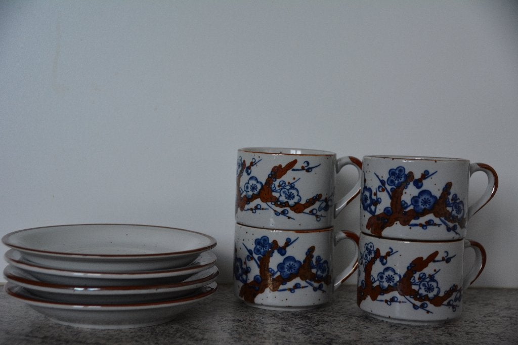 Set van 4 tassen en ondertassen, Ophalen, Gebruikt, Kop(pen) en/of Schotel(s)
