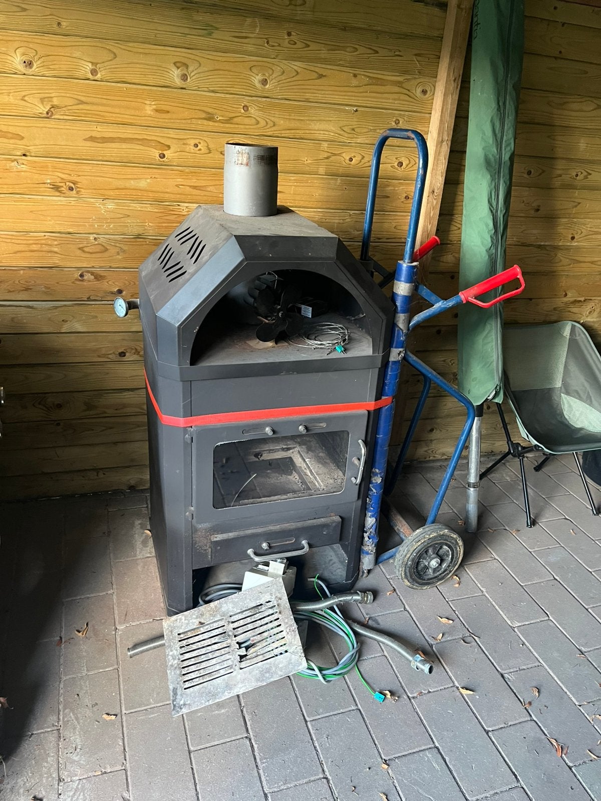 Houtkachel op cv, Ophalen, Gebruikt, Kachel, Minder dan 60 cm