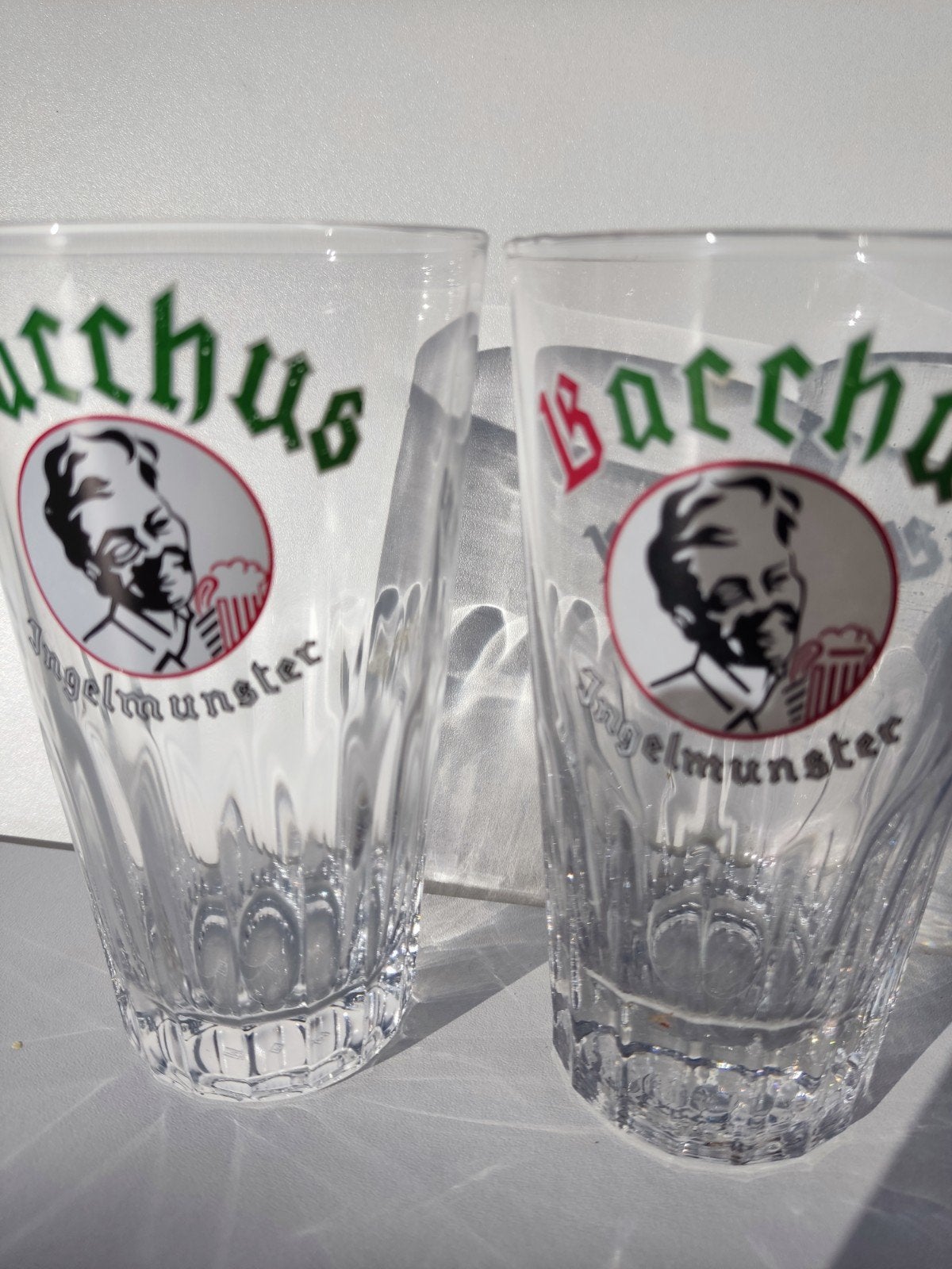 tweede set van 2 glazen Bacchus bierglas 25cl - Br, Verzamelen, Ophalen, Zo goed als nieuw, Glas of Glazen, Overige merken